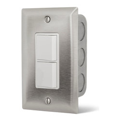 Single SS Wall Plate with Gangbox (Includes duplex switch) - Outdoor Products