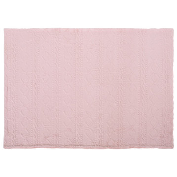 Borman Faux Fur Throw Blanket, Pink