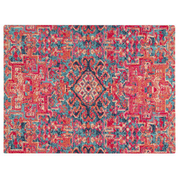 Merida Red and Blue Rug'd Chair Mat, 40"x54", .5" Pile Height