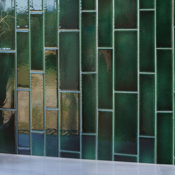 2x8 & 3x8 field tile in Brazil crackle glaze.