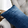 Velvet 2 Piece Lumbar Pillow Cover Set, Majolica Blue, 2 Piece, 14"x26"