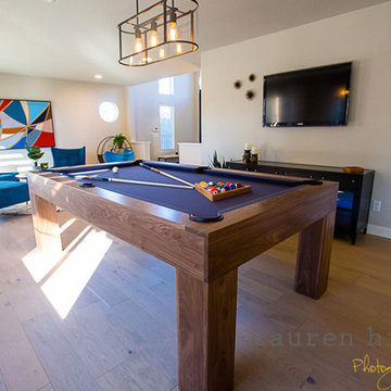 Modern Walnut Pool Table