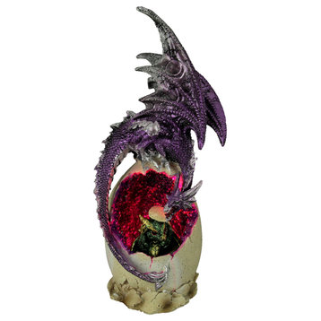 The Hatchling Mother and Baby Dragon LED Egg Statue