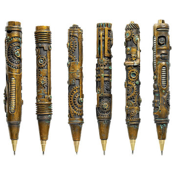 Industrial Steampunk Sculptural Ink Transport Pens