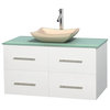 42 in. Eco-friendly Single Bathroom Vanity with Avalon Ivory Marble Sink