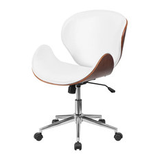 Delacora FF-SD-SDM-2240-5 21.5"W LeatherSoft Blend Swivel Chair - White