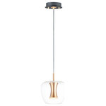 ET2 - ET2 Newton LED 1-Light Pendant E24162-18BKGLD - Black / Gold - Clear apple shaped glass rest on machined aluminum fonts finished in Satin Brass with integrated LED for even Illumination without the glare. The large scale 25 light comes pre-arranged for ease of installation and is perfect for that tall ceiling application.