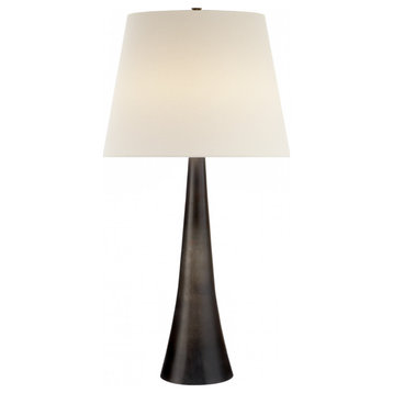 Dover Table Lamp, 1-Light, Aged Iron, Linen Shade, 34.75"H (ARN 3002AI-L 2K3NZ)