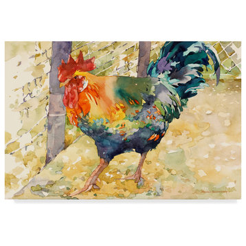 Annelein Beukenkamp 'Colorful Rooster In Hay' Canvas Art