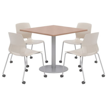 Olio Designs Cherry Square 36in Lola Dining Set - Moon Caster Chairs