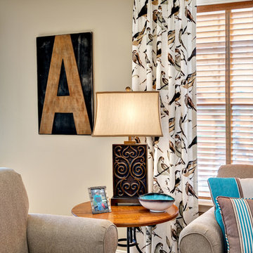 Neutral Bird Fabric for the Window Treatments - Harleysville PA