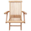 Seven Seas Teak Folding Outdoor Patio Arm Chair, Set of 2