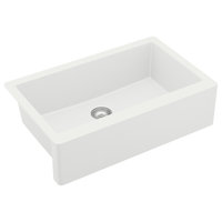 Karran Farmhouse/Apron-Front Quartz 34" Single Bowl Kitchen Sink, White