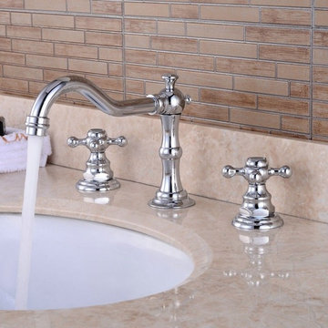 $87.99 Traditional Double Handle Bathroom Widespread Sink Faucet