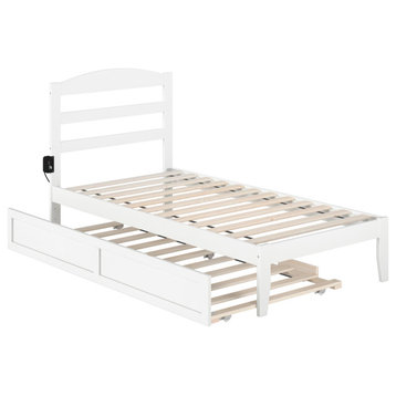 Warren Twin Bed With Twin Trundle, White