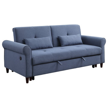 Acme Nichelle Sleeper Sofa Blue Fabric
