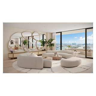 View of Miami Beach Modern Organic Penthouse - Modern - Living Room - Miami ...