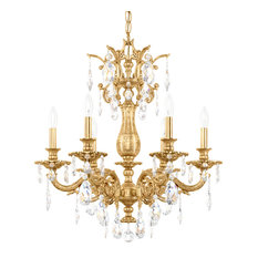 Milano 6 Light Chandelier Heirloom Gold Clear Crystals From Swarovski