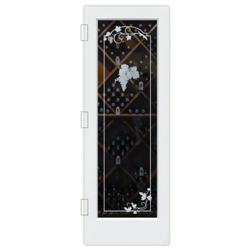 Wine Door - Grape Cluster Grape Ivy - Primed - 28" x 80" - Book/Slab Door