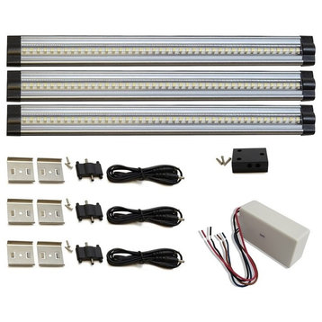 12" 4000K LED Dimmable Hardwired Strip Light Kit 3-Pack