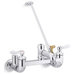 Kohler - Kohler Triton Bowe Service Sink Faucet, Polished Chrome - With a practical design and solid brass construction, Triton Bowe faucets are an exceptional value. This competitively priced Triton Bowe shelf-back service sink faucet features two lever handles in Polished Chrome.
