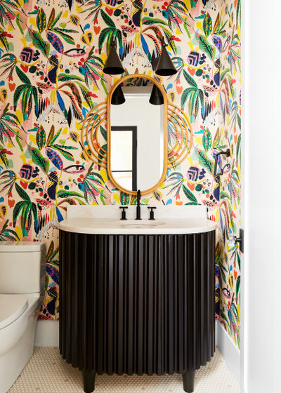 Transitional Powder Room by Yanglin Cai Photography