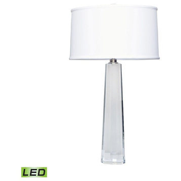 Crystal Faceted Column Table Lamp - Clear, LED