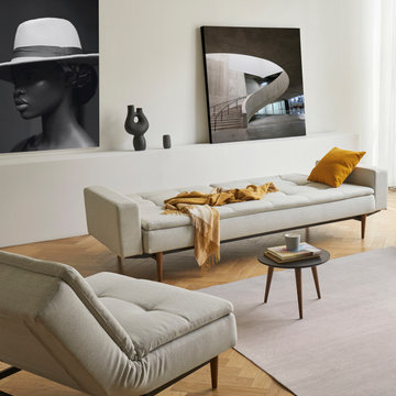 Dublexo Styletto Dark Wood Sofa Bed with Arms by Innovation Living