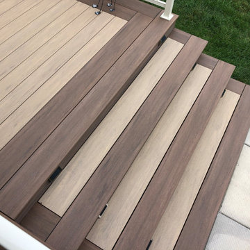 Azek Weathered Teak and double wide English Walnut trim