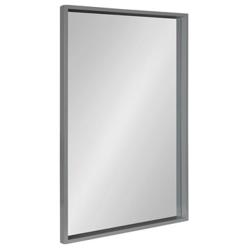 Travis Framed Wall Mirror, Gray, 24x36