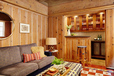 Example of a transitional basement design in Los Angeles