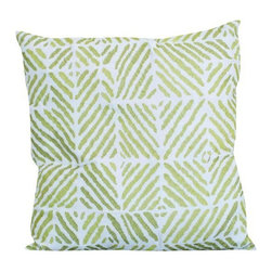 Square Embroidered Lime Green Pillow - Decorative Pillows