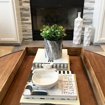 Built In Bookshelves and Fireplace