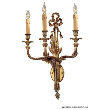 Metropolitan N9800 3 Light Candle-Style Wall Sconce - French Gold
