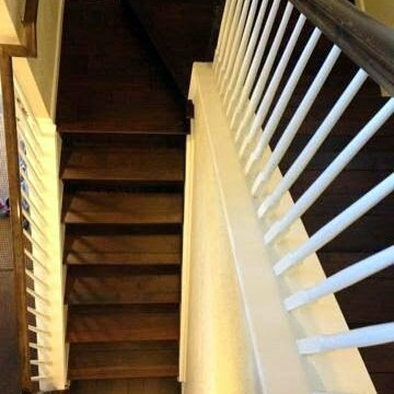 Hand scraped Walnut Staircase, Park Meadows