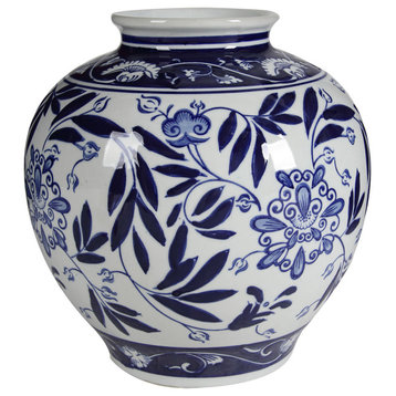 Aline Vase, Gloss Blue/White