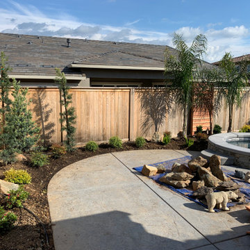 Custom horizontal wood work: trellises, AC screen and doggy swing gate -construc