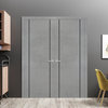 Solid French Double Doors 84 x 96 | Planum 0016 Concrete with