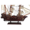 Wooden Ben Franklin's Black Prince White Sails Pirate Ship Model 15'' - Ship De