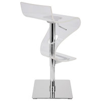 Lumisource Viva Bent Wood Barstool, Clear