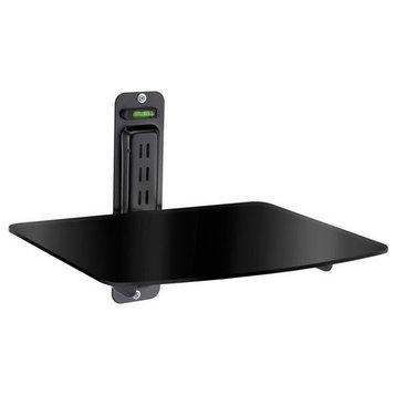 Pemberly Row Single DVD Component Shelf for Flat Screen TV in Black