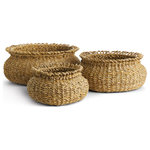 Napa Home & Garden - Seagrass Loop Baskets, Set Of 3 - Seagrass is supple, not stiff. Naturally beautiful in color and texture. This set of two plant baskets are a simple way to add a casual look to any space. Drop in your favorite faux orchid or fern and add a touch of nature to your space.