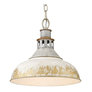 Aged Galvanized Steel With Antique Ivory Shade