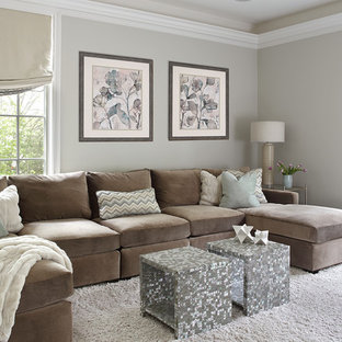 Photo of a traditional home cinema in New York.