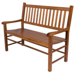 Shine Company - Shine Company Eden Garden Bench, Oak - Create an inviting gathering place for family and friends with this Eden Garden Bench from Shine Company. This is the perfect compliment to any front porch, walkway, garden or deck. Spend some time outdoors and watch the kids play, or invite the neighbors over for a visit. This sturdy cedar bench features an arched back design and ample 45-inch seating area.