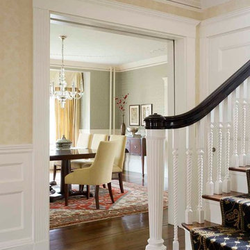 Serene & Color-Infused Waban Victorian: Dining Room