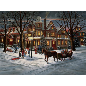"Victorian Christmas" Canvas Painting by H. Hargrove, 40"x30"