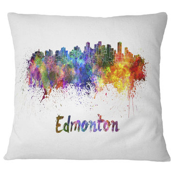 Edmonton Skyline Cityscape Throw Pillow, 16"x16"