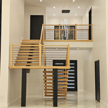 Project #143 | Floating Red Oak Staircase
