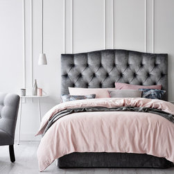 Kathleen Bedhead in Lux Platinum Velvet - Headboards